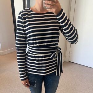J.Crew Striped Belted Crossback top - Small